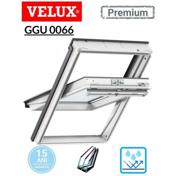 Fereastră de mansardă Velux GGU 0066 Premium, Mâner Sus - Dimensiuni - 78x118 MK06 Fereastră de mansardă Velux GGU 0066 Premium, Mâner Sus - Dimensiuni - 78x118 MK06