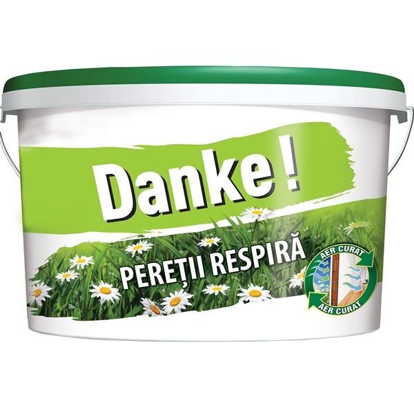 Vopsea lavabila interior, Danke - peretii respira, alba, 8.5 L