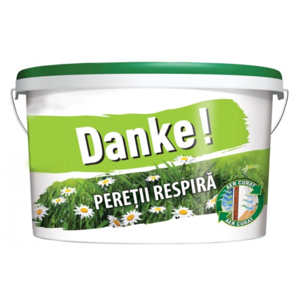 Vopsea lavabila interior, Danke - peretii respira, alba, 15 L