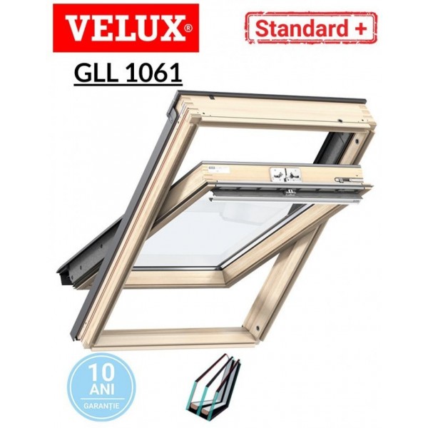 Fereastră de Mansardă VELUX, GLL 1061 Standard Plus, Mâner Sus - Dimensiuni - 55x78 CK02
